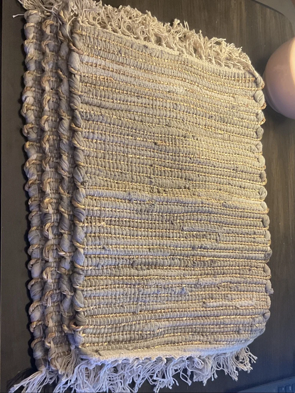 Handwoven Fringe Cotton Placemat - Natural Cream